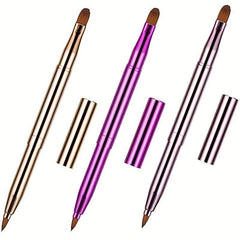 3pcs Double Head Lipstick Concealer Brush Telescopic Makeup Brush Set