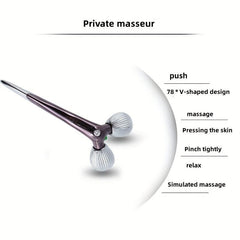3D Roller Facial Massager Rose Quartz Tool