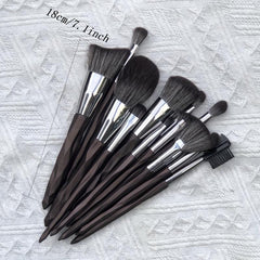 15pcs Professional Brown Makeup Brush Set for Eyes, Brows, Lashes, and Face