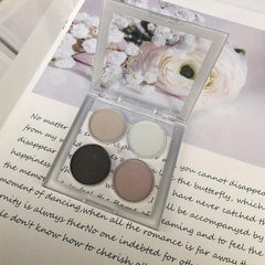 Portable 4 Eyeshadow Palette with Nude and Purple Grey Shades