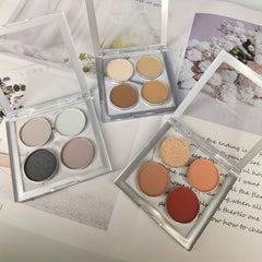 Portable 4 Eyeshadow Palette with Nude and Purple Grey Shades