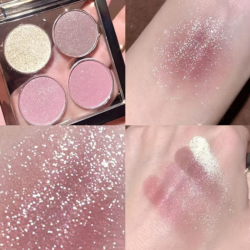 Portable 4 Eyeshadow Palette with Nude and Purple Grey Shades