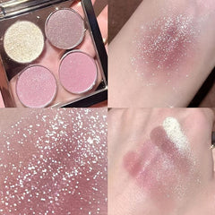 Portable 4 Eyeshadow Palette with Nude and Purple Grey Shades