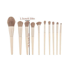 10pcs Makeup Brush Set for Eyeshadow Foundation Blush Powder - Soft and Gentle