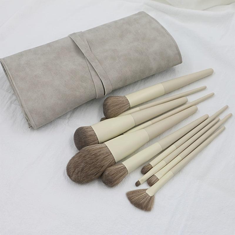 10pcs Makeup Brush Set for Eyeshadow Foundation Blush Powder - Soft and Gentle