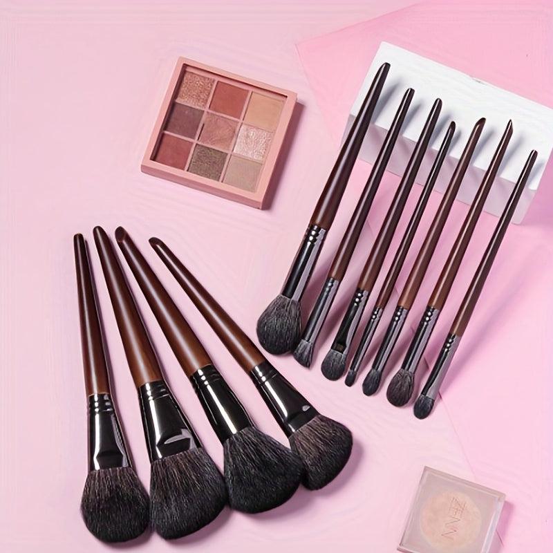 11 PCs Makeup Brushes Set Goat Hair Natural Hair Makeup Brushes Set