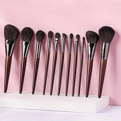 11 PCs Makeup Brushes Set Goat Hair Natural Hair Makeup Brushes Set