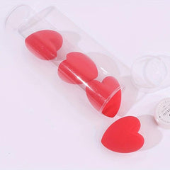 4Pcs Heart Shaped Beauty Sponge Powder Puff Non Absorbent Dual Use