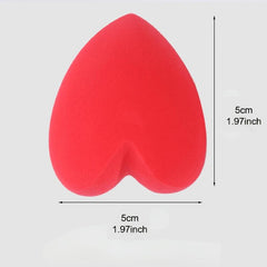 4Pcs Heart Shaped Beauty Sponge Powder Puff Non Absorbent Dual Use