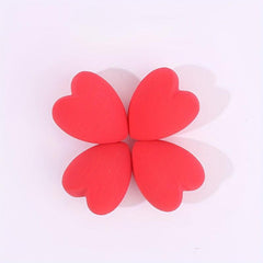 4Pcs Heart Shaped Beauty Sponge Powder Puff Non Absorbent Dual Use