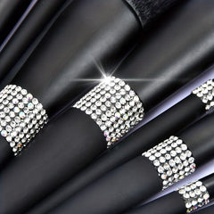 Makeup Brushes 15pcs Crystal Handle Set Kabuki Foundation Blush Powder Brush