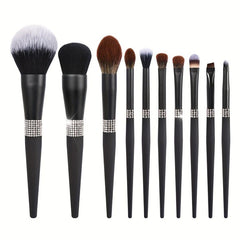 Makeup Brushes 15pcs Crystal Handle Set Kabuki Foundation Blush Powder Brush