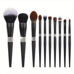 Makeup Brushes 15pcs Crystal Handle Set Kabuki Foundation Blush Powder Brush