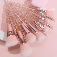 10pcs Makeup Brushes & Triangle Powder Puff Set
