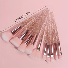 10pcs Makeup Brushes & Triangle Powder Puff Set