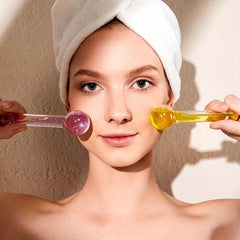 Glitter Ice Globes for Facials Cooling Ice Balls for Face and Eyes