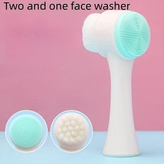 2-in-1 Facial Cleansing Brush Silicone Face Scrubber