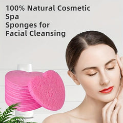 Heart Shape Compressed Facial Sponges Natural Cleansing Pads