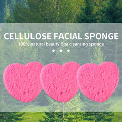 Heart Shape Compressed Facial Sponges Natural Cleansing Pads