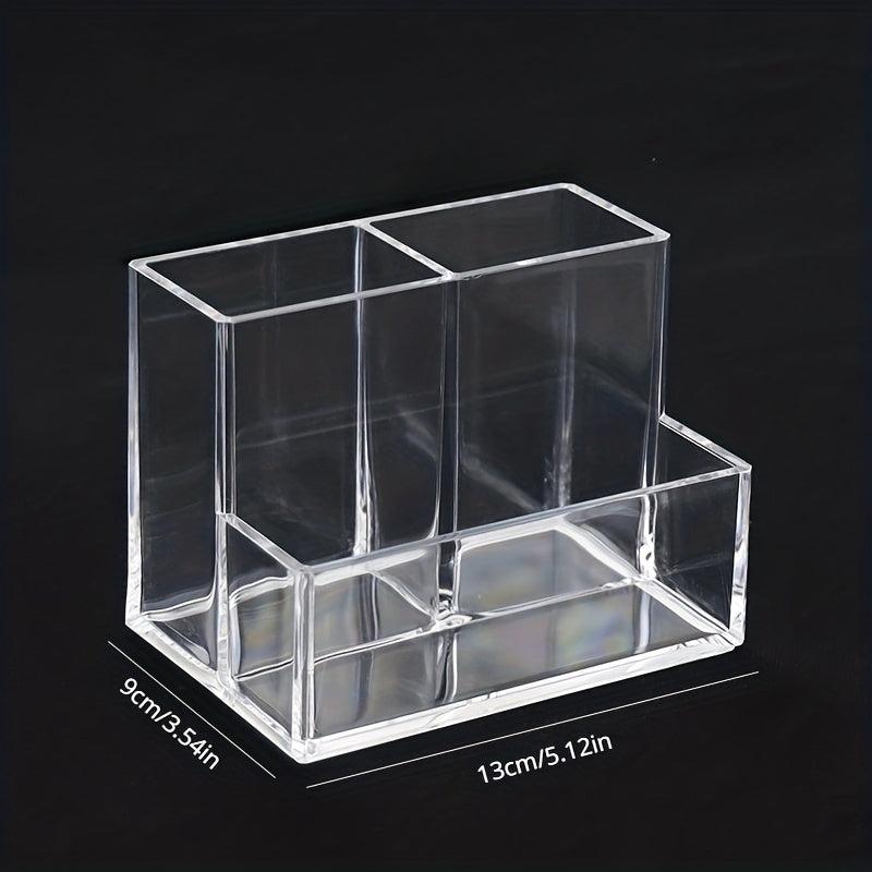 Makeup Organizer Cosmetic Storage Display Case 3 Partitions Transparent