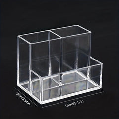 Makeup Organizer Cosmetic Storage Display Case 3 Partitions Transparent