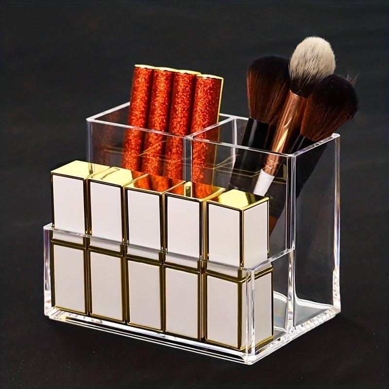 Makeup Organizer Cosmetic Storage Display Case 3 Partitions Transparent