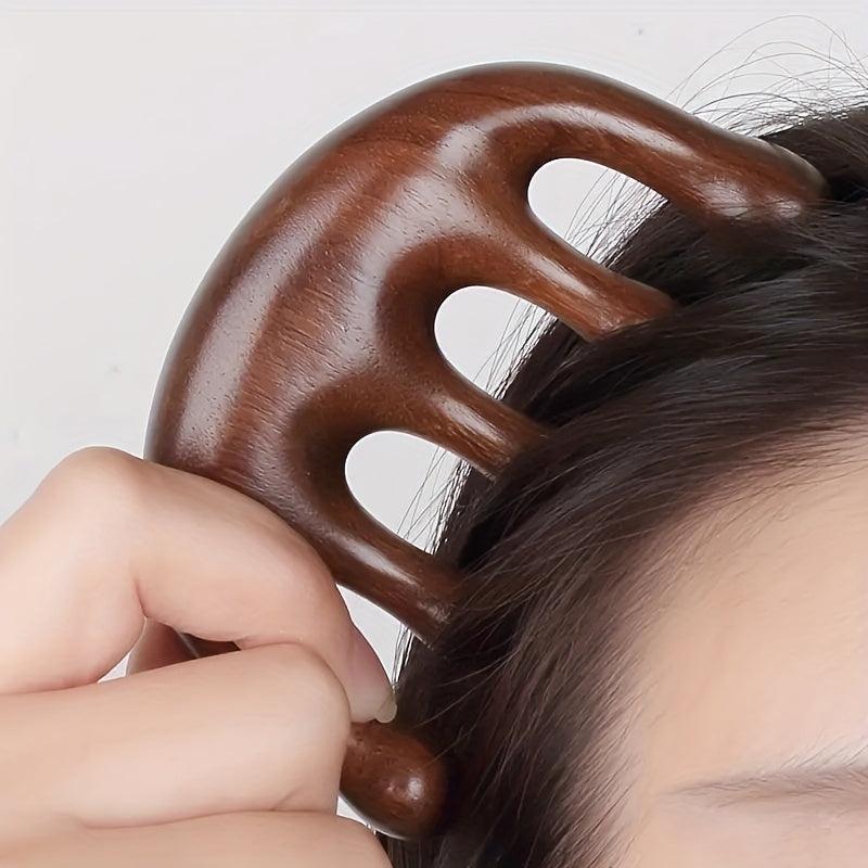 2pcs Wooden Scalp Massage Comb Static Head Massage Tool