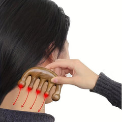 2pcs Wooden Scalp Massage Comb Static Head Massage Tool