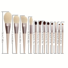 12pcs Makeup Brush Set Soft Bristles Professional Face Blush Powder Foundation