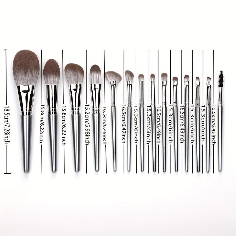 14-Piece Green Cloud Makeup Brush Set for Beginners
