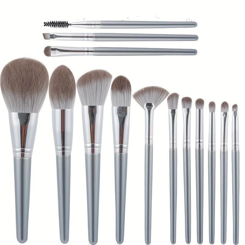 14-Piece Green Cloud Makeup Brush Set for Beginners