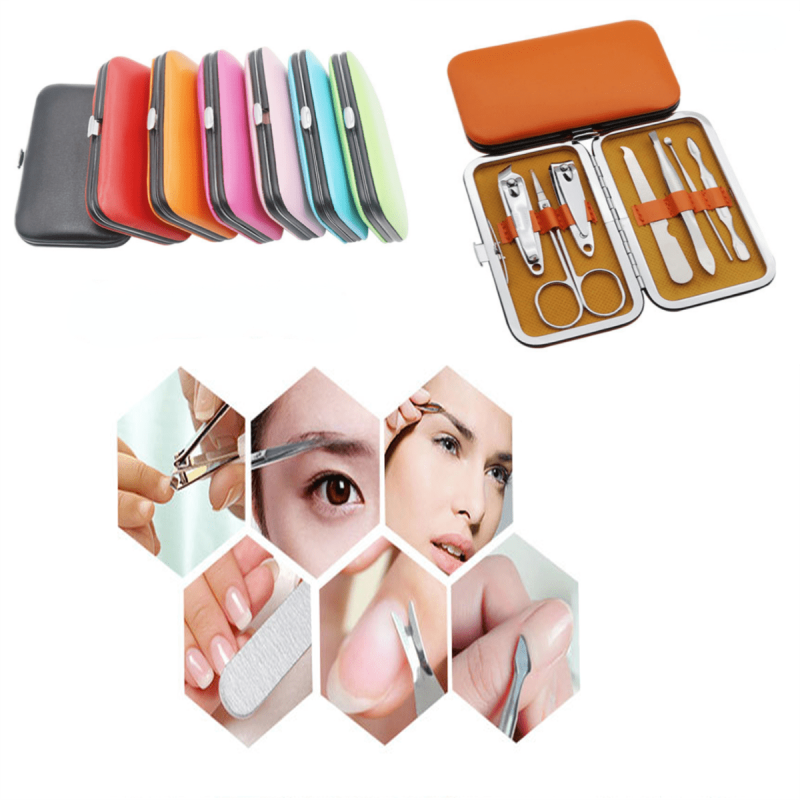 7PCS Manicure Set Stainless Steel Nail Clipper Set with Portable Travel Case