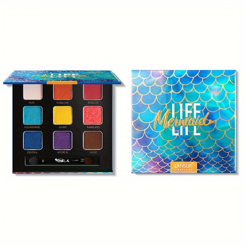 Mermaid Eyeshadow Palette Coral Tone Natural Pearly Polarized Finish