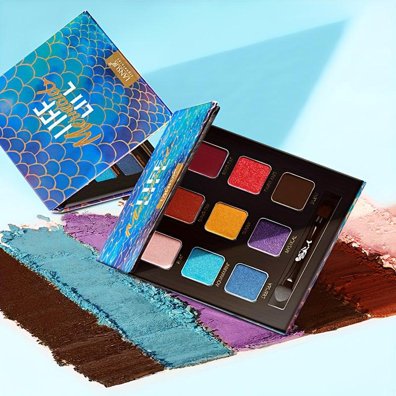 Mermaid Eyeshadow Palette Coral Tone Natural Pearly Polarized Finish