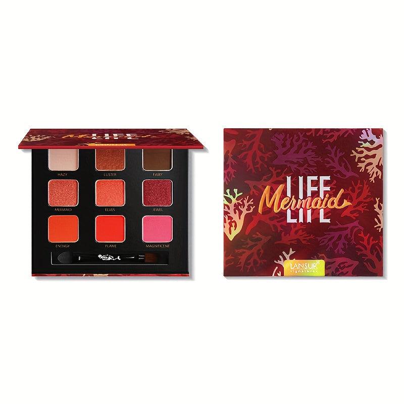 Mermaid Eyeshadow Palette Coral Tone Natural Pearly Polarized Finish
