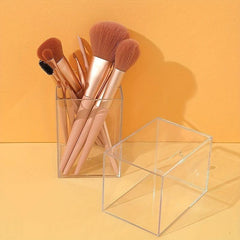 Clear Pen & Makeup Brush Holder for Desk Organization at Office School Home