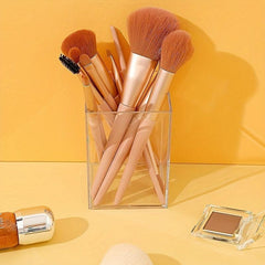 Clear Pen & Makeup Brush Holder for Desk Organization at Office School Home