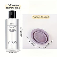 2pcs Makeup Brush Cleaner & Cleaning Mat Kit Silicone Scrubber