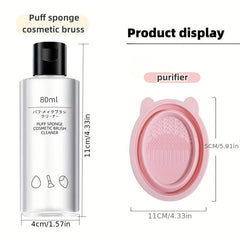 2pcs Makeup Brush Cleaner & Mat Kit Silicone Folding Scrubber Beauty