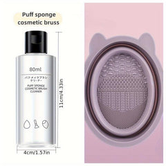 2pcs Makeup Brush Cleaner & Mat Kit Silicone Folding Scrubber Beauty