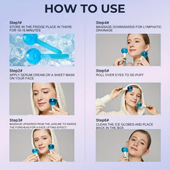 Cooling Ice Globes for Facials Reduce Puffy Smooth Wrinkles & Tighten Skin