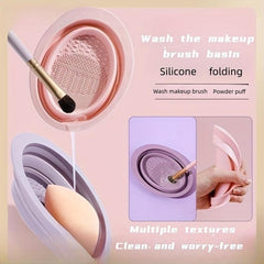 3pcs Makeup Brush Cleaning Set: Mat, Drying Net, Cleanser