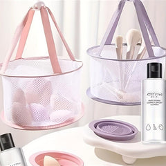 3pcs Makeup Brush Cleaning Set: Mat, Drying Net, Cleanser