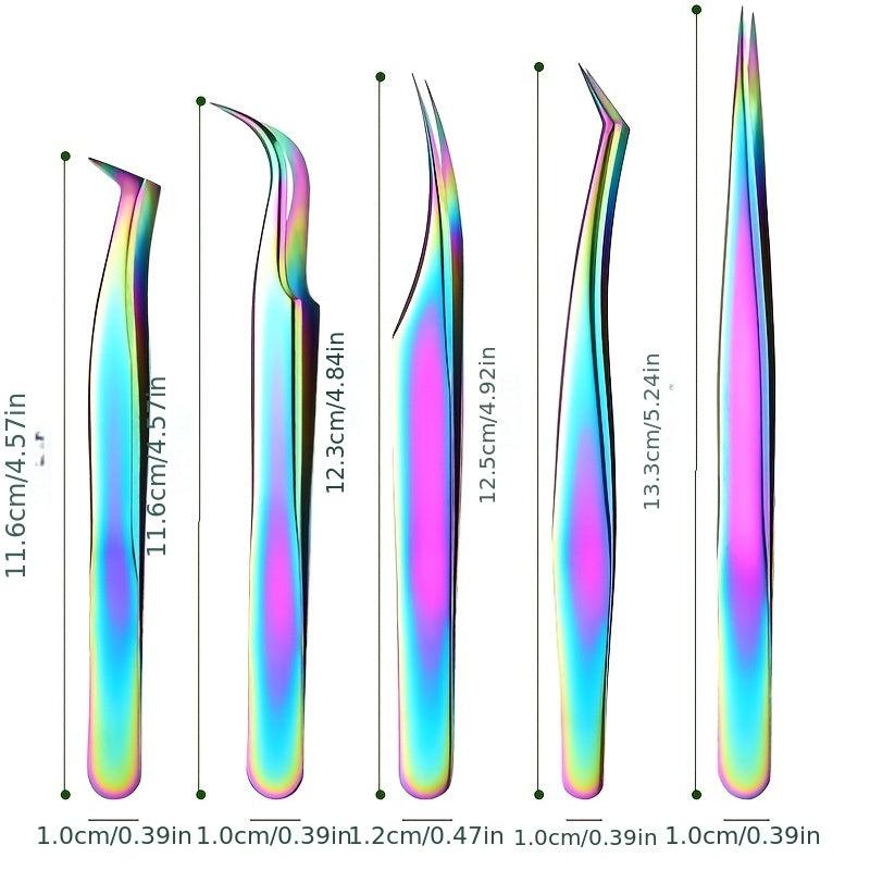 Colorful Eyelash Extensions Tweezers Stainless Steel Lash Tweezers