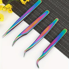 Colorful Eyelash Extensions Tweezers Stainless Steel Lash Tweezers