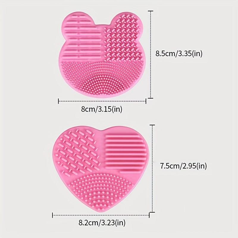 Silicone Makeup Brush Cleaning Mat with Sponge Clean Wet & Dry Brushes