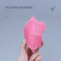 Silicone Makeup Brush Cleaning Mat with Sponge Clean Wet & Dry Brushes