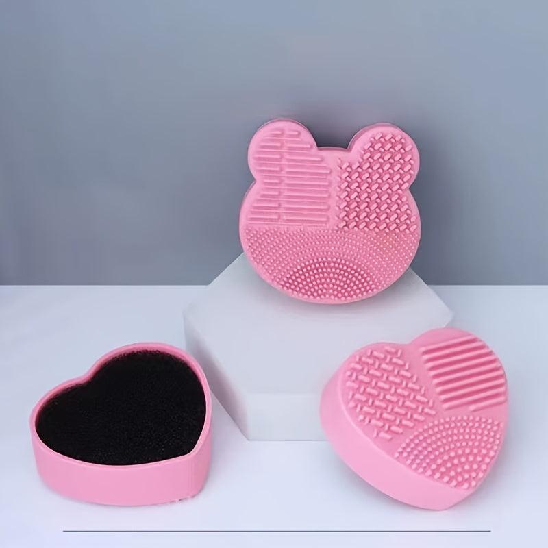 Silicone Makeup Brush Cleaning Mat with Sponge Clean Wet & Dry Brushes