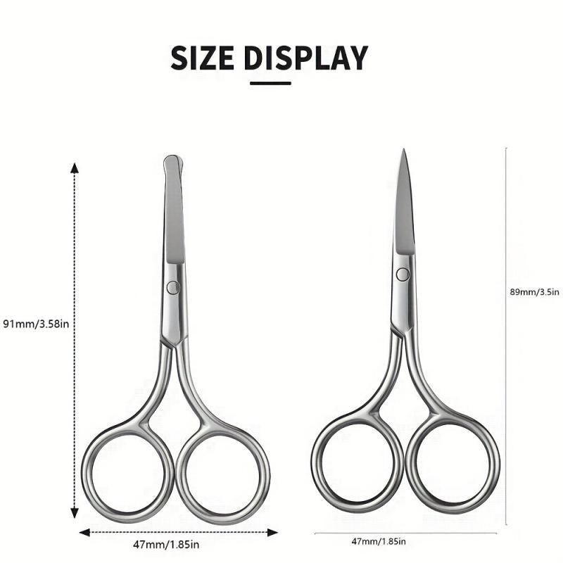 Stainless Steel Eyebrow Scissors Round Head Safety Nose Hair Scissors