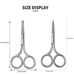 Stainless Steel Eyebrow Scissors Round Head Safety Nose Hair Scissors